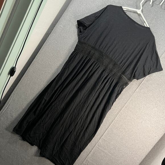 Belle Beach by Kim Gravel Petite Slub Knit Cover Up Black Petite M - Picture 2 of 15